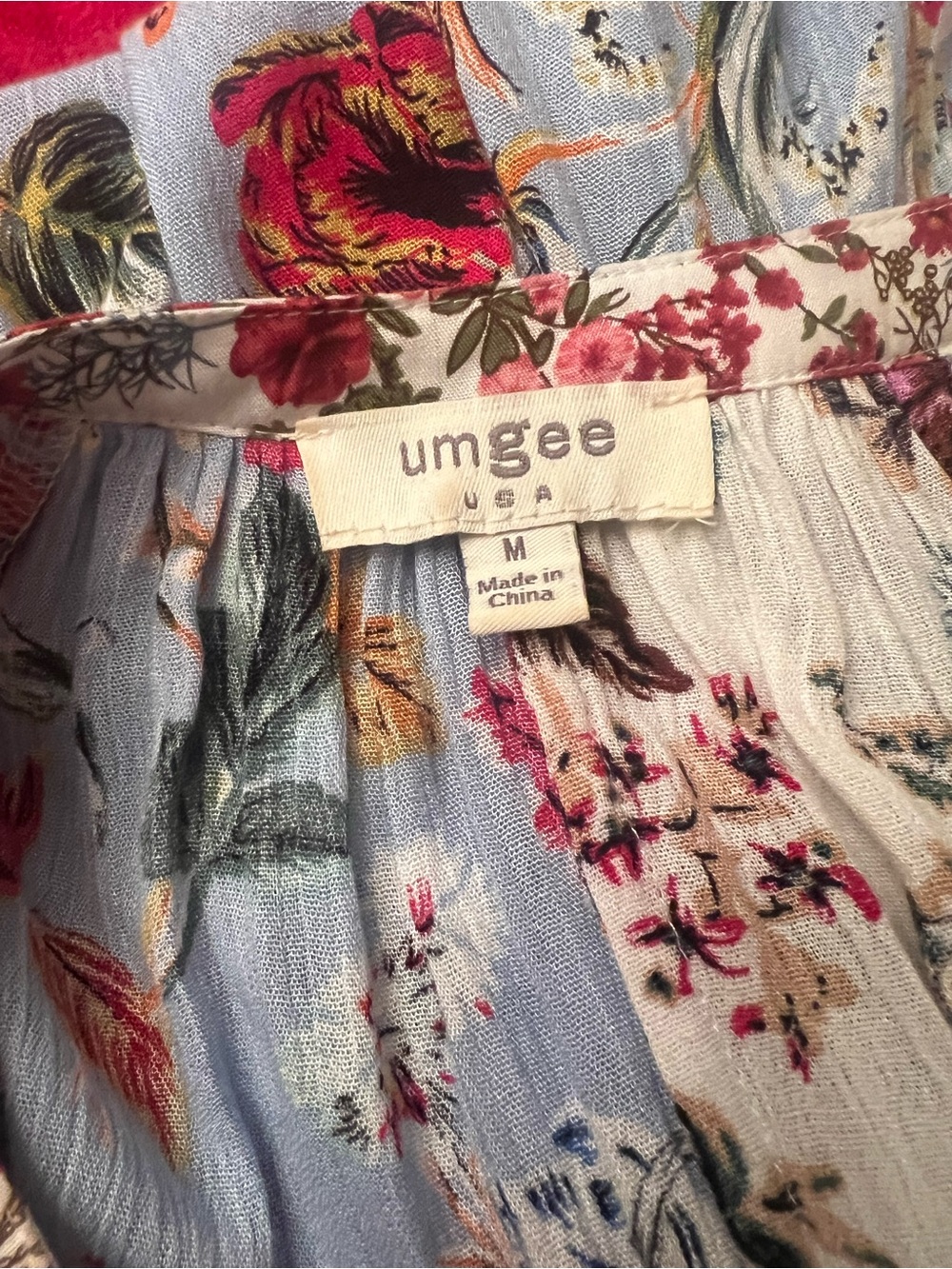 Umgee Floral Patchwork Boho Long Sleeve Babydoll Dress - Women's Medium - Picture 4 of 4